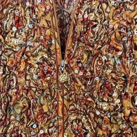 MSK Dressy Jacket, Medium, with sequins, zips up front - Picture 6 of 8